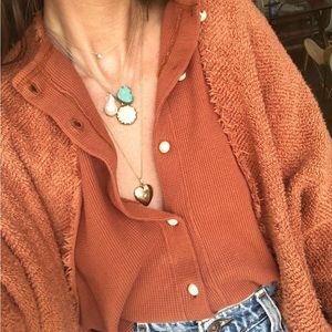 Donni Thermal Cardi with Pearl Buttons